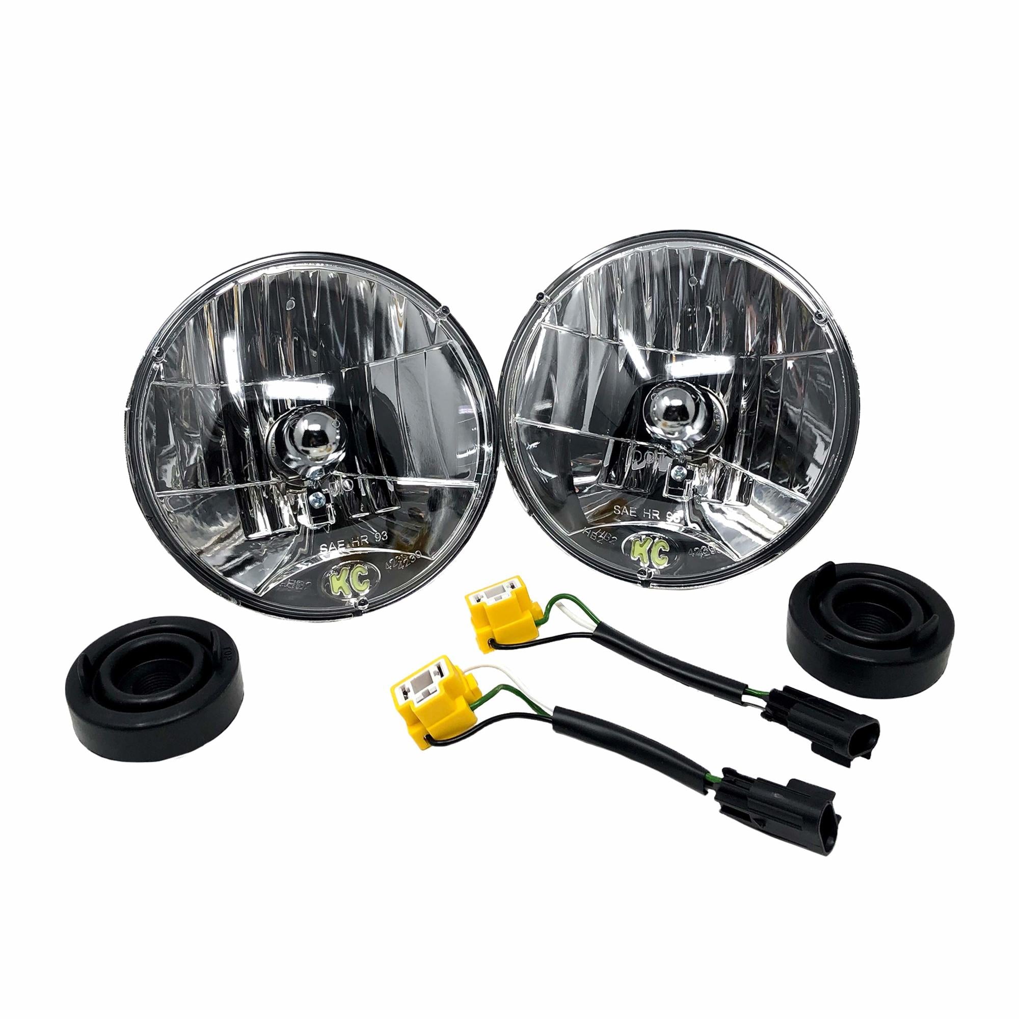 7 Headlight - H4 Halogen - 2-Lights - 55W / 60W DOT Headlight - Universal  / fits 97-06 Jeep TJ