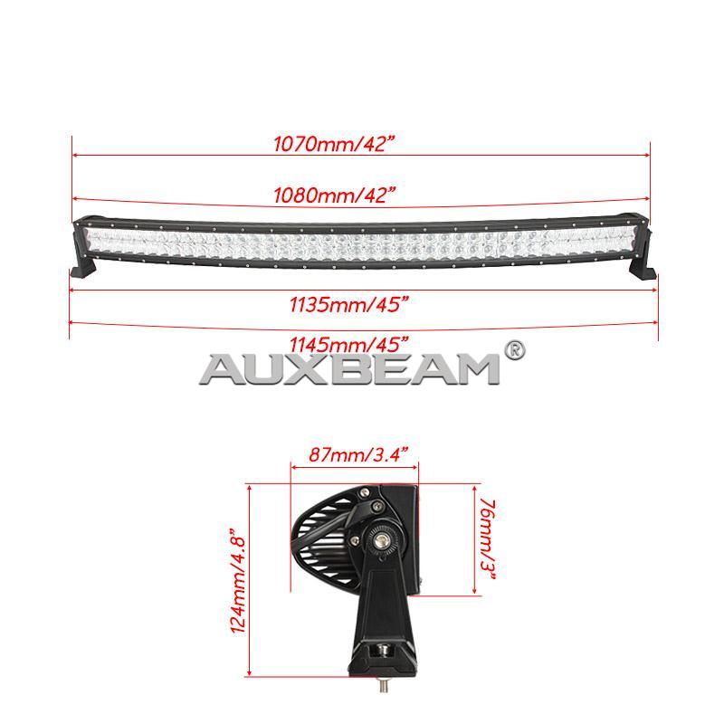 Auxbeam 42" 240w CREE Curved Combo LED Light Bar (5d Projector Lens) - Hellfire Offroad Lighting