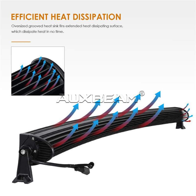 Auxbeam 52" Color Changing/RGB Combo Curved LED Light Bar 300w (5d Projector Lens) - Hellfire Offroad Lighting