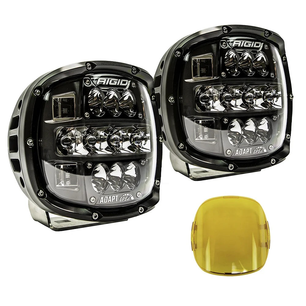 RIGID Adapt XP Extreme Powersports LED Light With 3 Lighting Zones And GPS Module Kit Includes Amber Covers and Mounting BracketsPair
