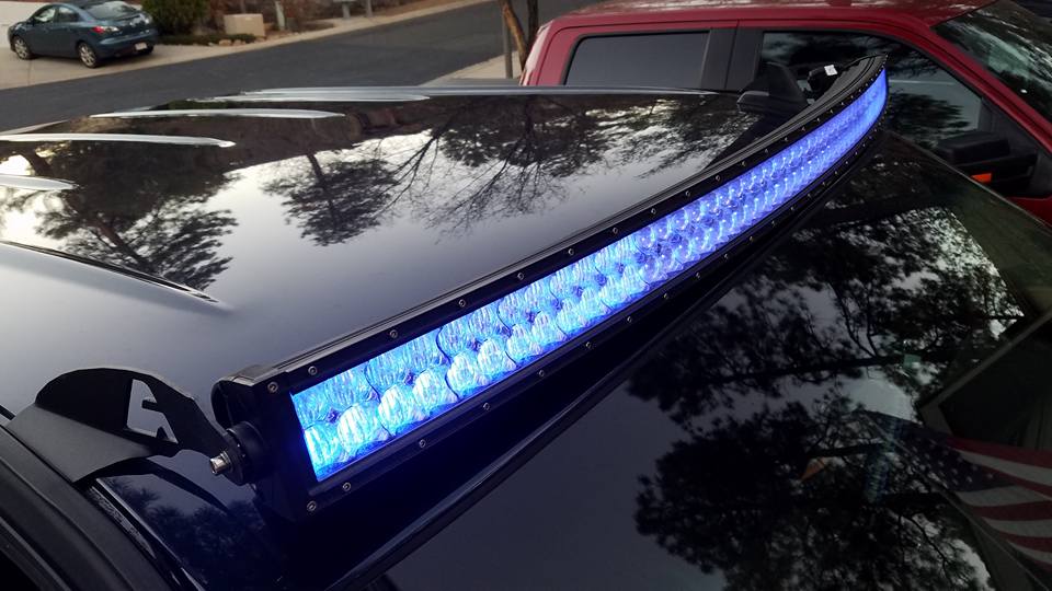 Auxbeam 52" Color Changing/RGB Combo Curved LED Light Bar 300w (5d Projector Lens) - Hellfire Offroad Lighting