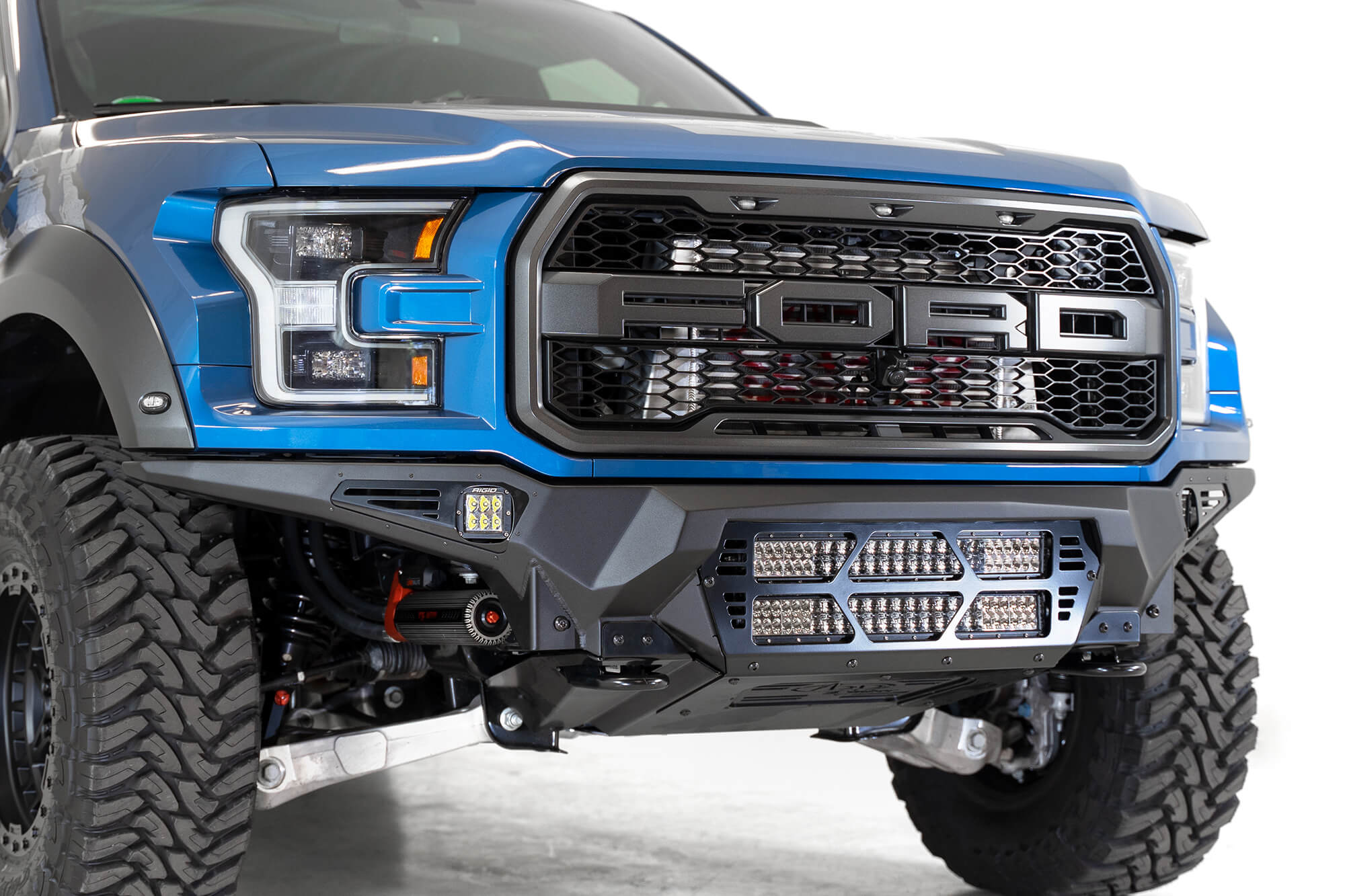 ADDICTIVE DESERT DESIGNS - 2017 - 2020 RAPTOR BOMBER FRONT BUMPER 20" LIGHTS