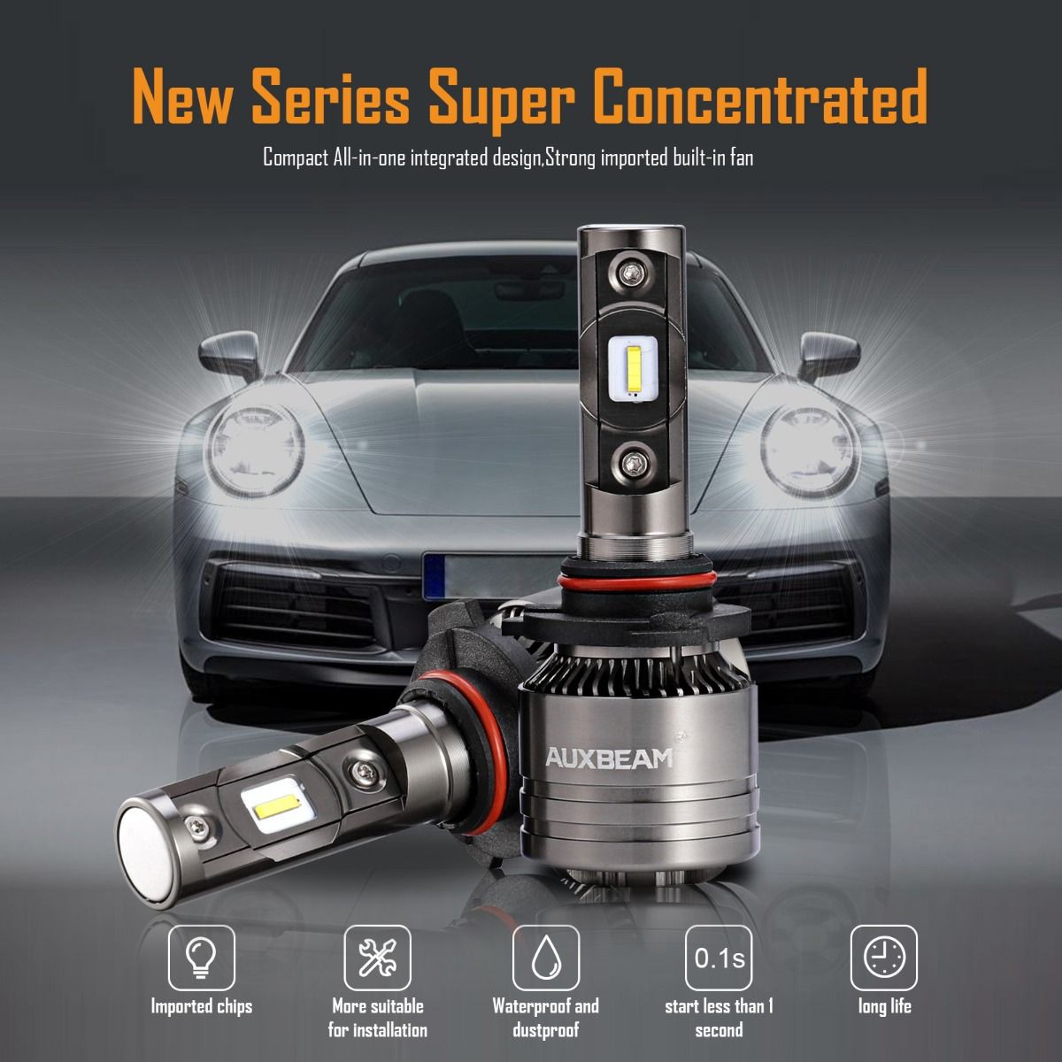 (4pcs/set) 9005+H11 T1 Series LED light Bulbs - 6500K 16000LM