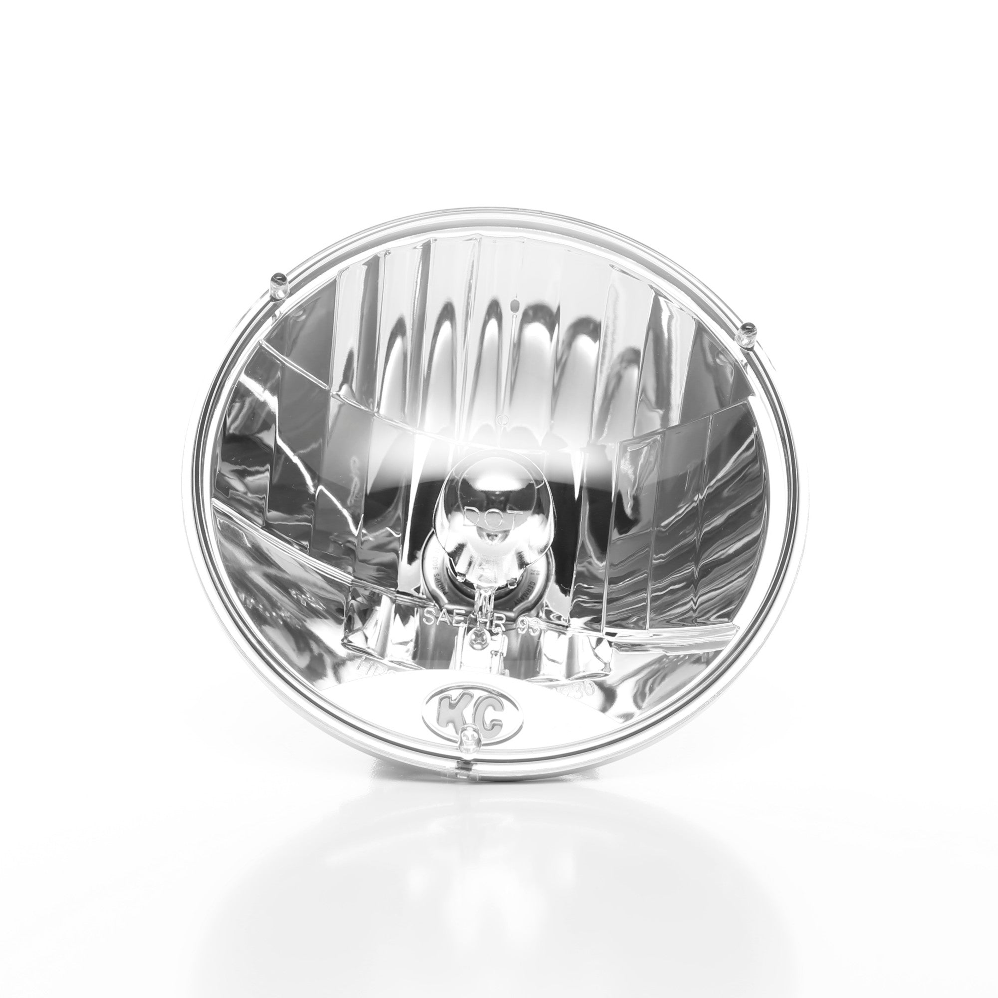 KC Hilites 7 in Headlight - H4 Halogen - Single Headlight - SAE/ECE - 55W/60W Driving Beam - Universal / 97-06 Jeep TJ