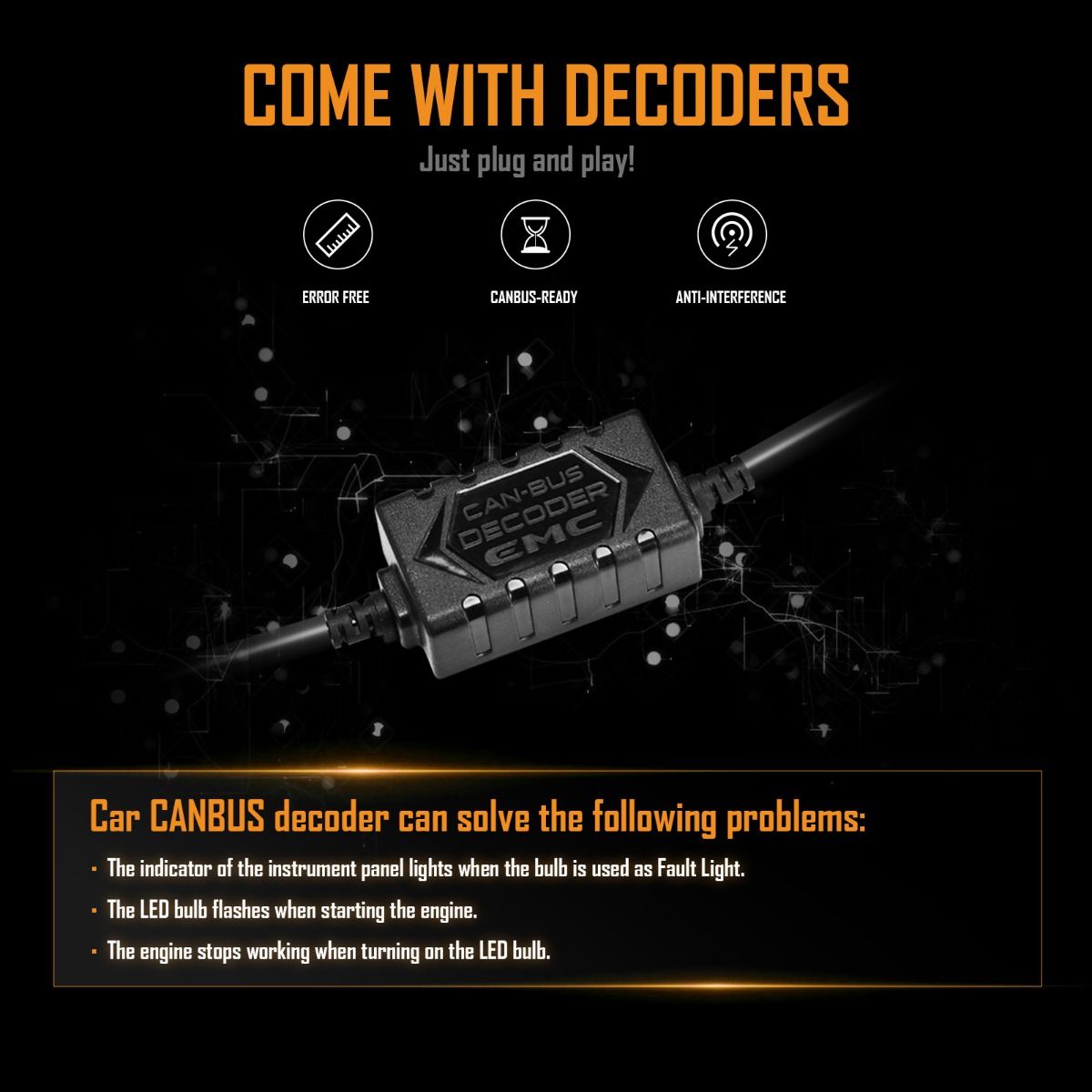 (4pcs/set) 9005+H11 T1 Series LED light Bulbs - 6500K 16000LM