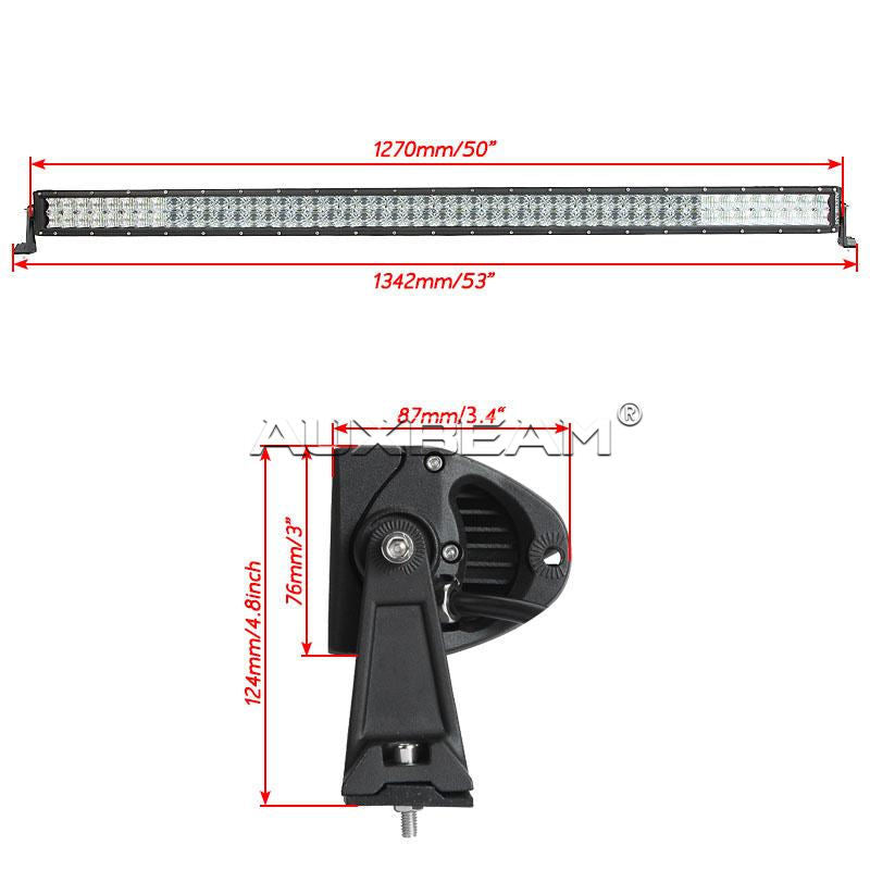 Auxbeam 50" 288w CREE Straight Combo LED Light Bar (5d Projector Lens) - Hellfire Offroad Lighting