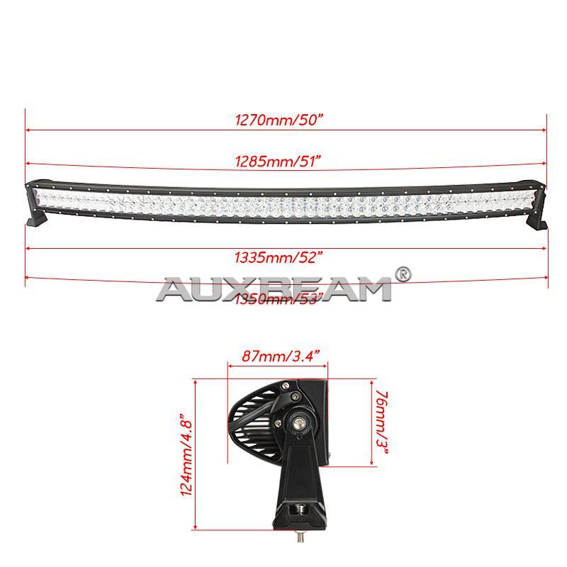 Auxbeam 50" 288w CREE Curved Combo LED Light Bar (5d Projector Lens) - Hellfire Offroad Lighting