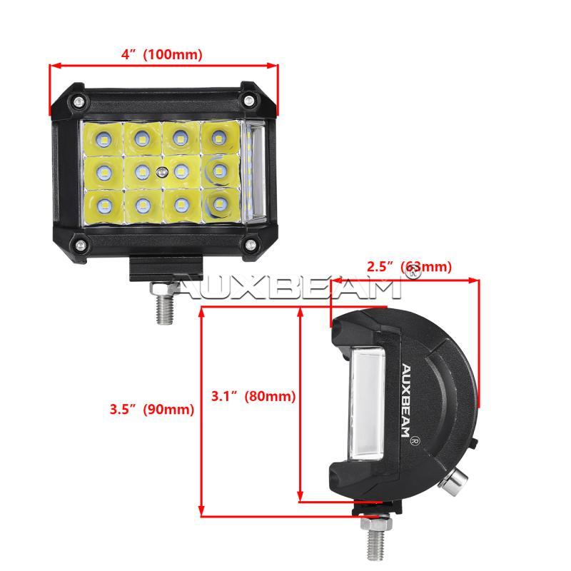 Auxbeam (2pcs/Set) 360 Series 4" 18w Philips Combo Side Shooter Pods - Hellfire Offroad Lighting
