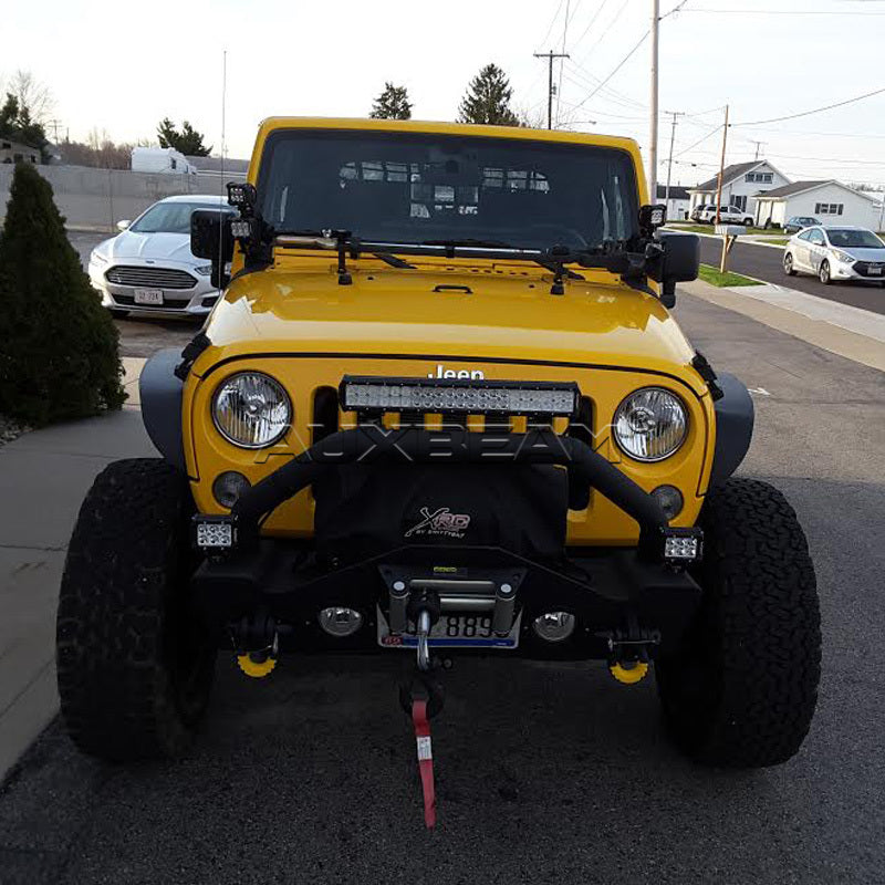 Auxbeam (2pcs/set) 4" 18w CREE Flood Beam Dual Row Off Road Led Work Light Bar - Hellfire Offroad Lighting