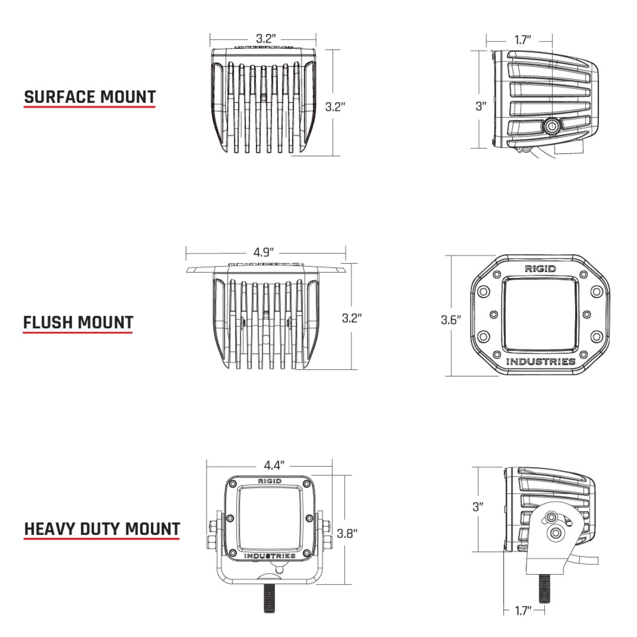 RIGID D-Series PRO Driving Diffused (Pair) - Hellfire Offroad Lighting