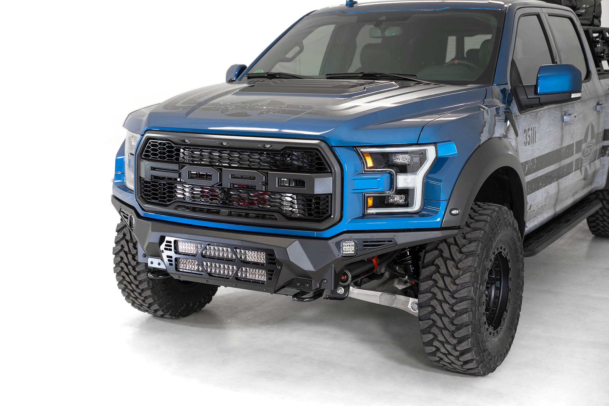 ADDICTIVE DESERT DESIGNS - 2017 - 2020 RAPTOR BOMBER FRONT BUMPER 20" LIGHTS