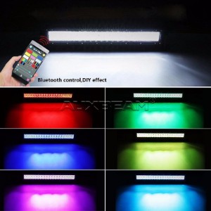 Auxbeam 22" Color Changing/RGB Combo Straight LED Light Bar 120w (5d Projector Lens) - Hellfire Offroad Lighting