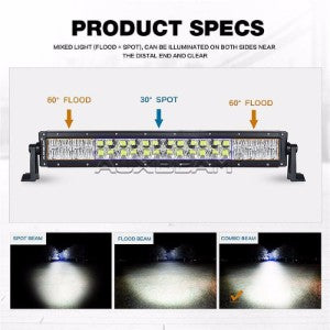 Auxbeam 22 Color Changing/RGB Combo Straight LED Light Bar 120w (5d P –  Hellfire Offroad
