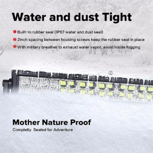 Auxbeam 22" Color Changing/RGB Combo Straight LED Light Bar 120w (5d Projector Lens) - Hellfire Offroad Lighting