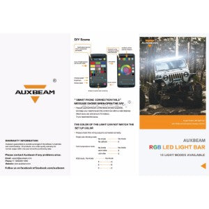 Auxbeam 22" Color Changing/RGB Combo Straight LED Light Bar 120w (5d Projector Lens) - Hellfire Offroad Lighting